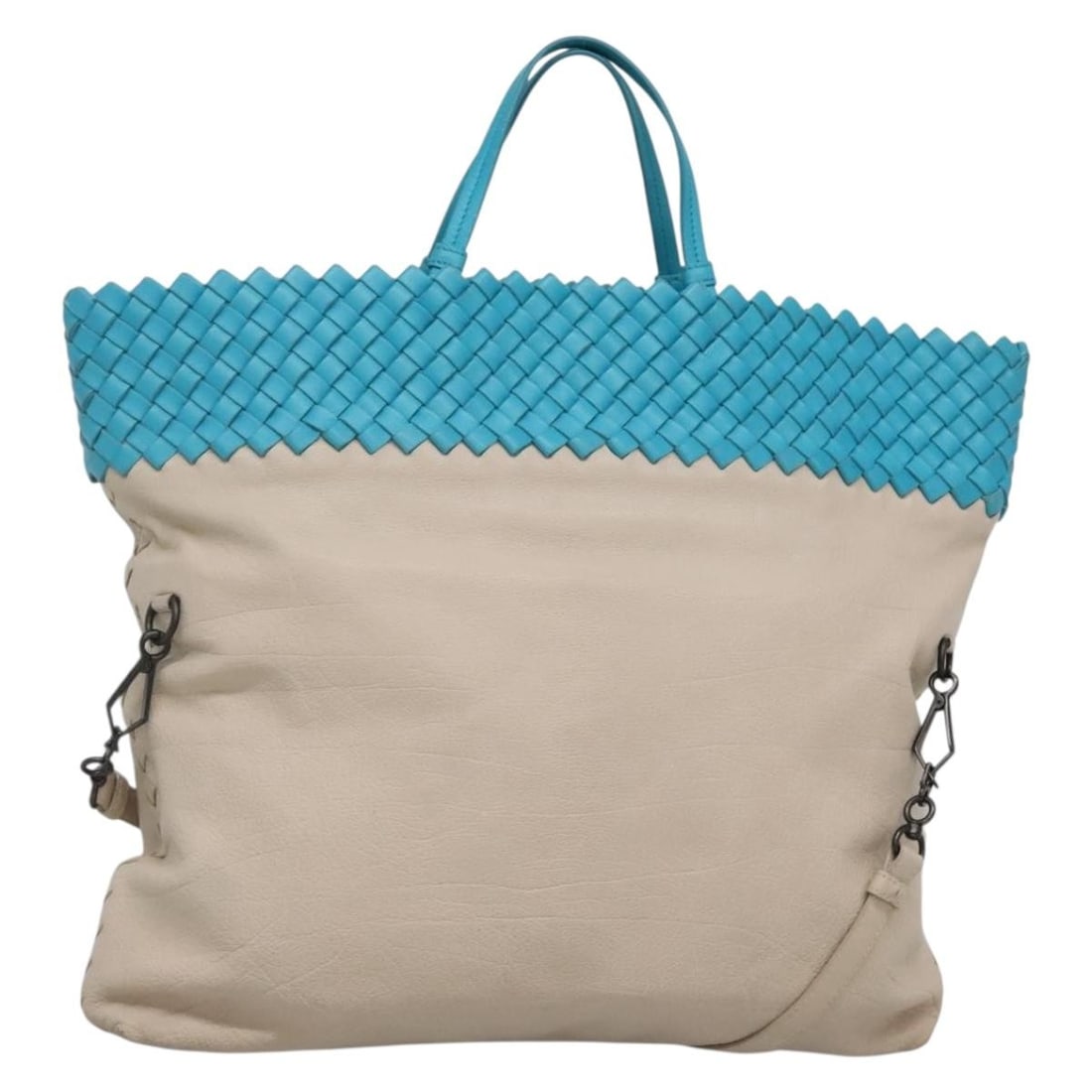 Bottega Veneta Intrecciomirage Leather Canvas Open Tote Bag (1 of 18)