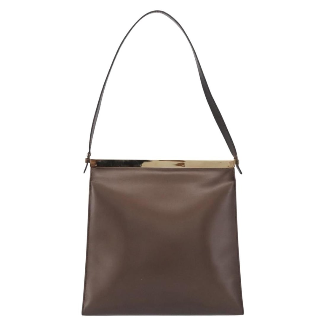 Brown Leather Gucci Vintage Shoulder Bag for Women: Brown Leather Gucci Vintage Shoulder Bag for Women This Gucci vintage shoulder bag is crafted from brown leather and designed for women. The bag features a shoulder strap and displays signs of wear co