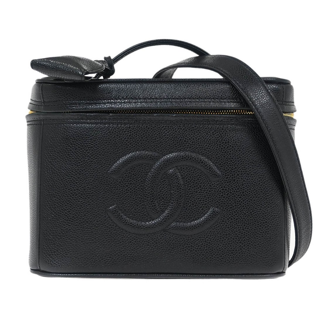 Black Leather Vanity Case Chanel Vintage Timeless Collection (1 of 10)