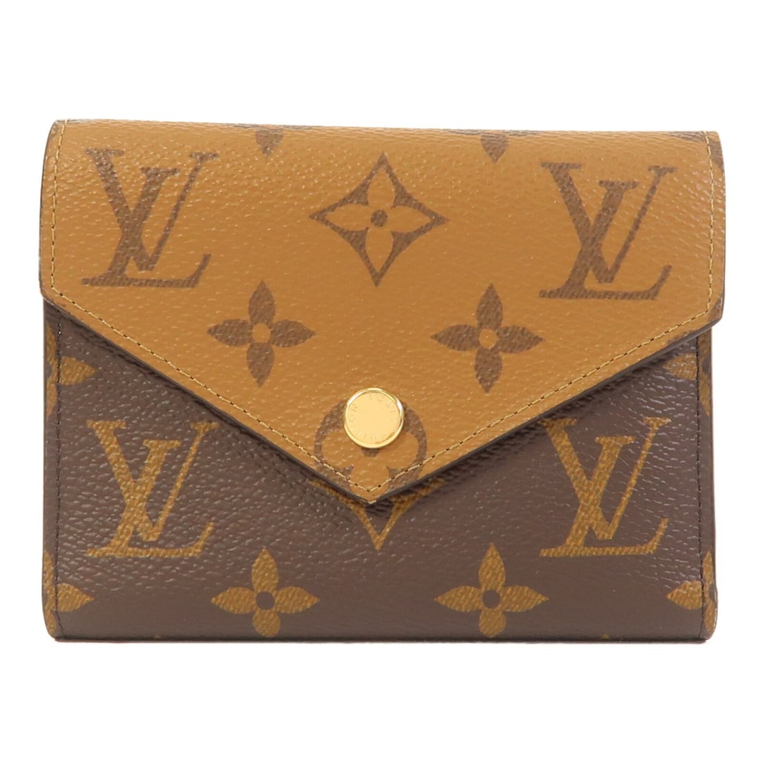 Louis Vuitton Victorine Tri-Fold Wallet Monogram Reverse PVC Canvas Brown (1 of 15)