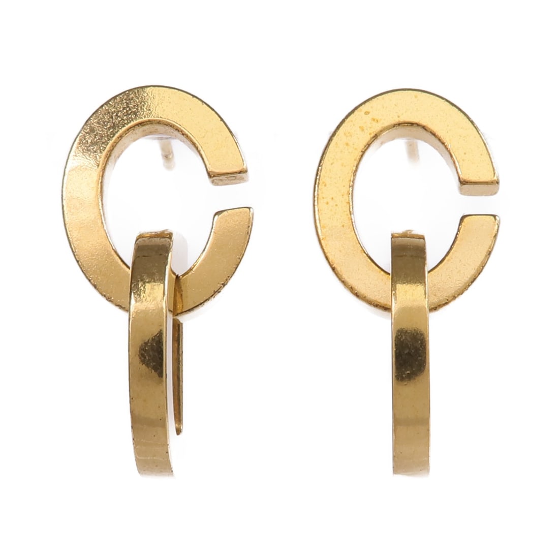 Gold Tone Pierced Earrings Dior CD Lock Design: Gold Tone Pierced Earrings Dior CD Lock Design These Christian Dior CD Lock earrings feature a gold-tone metal design with a pierced style. Made in France, they are crafted without any main stone and