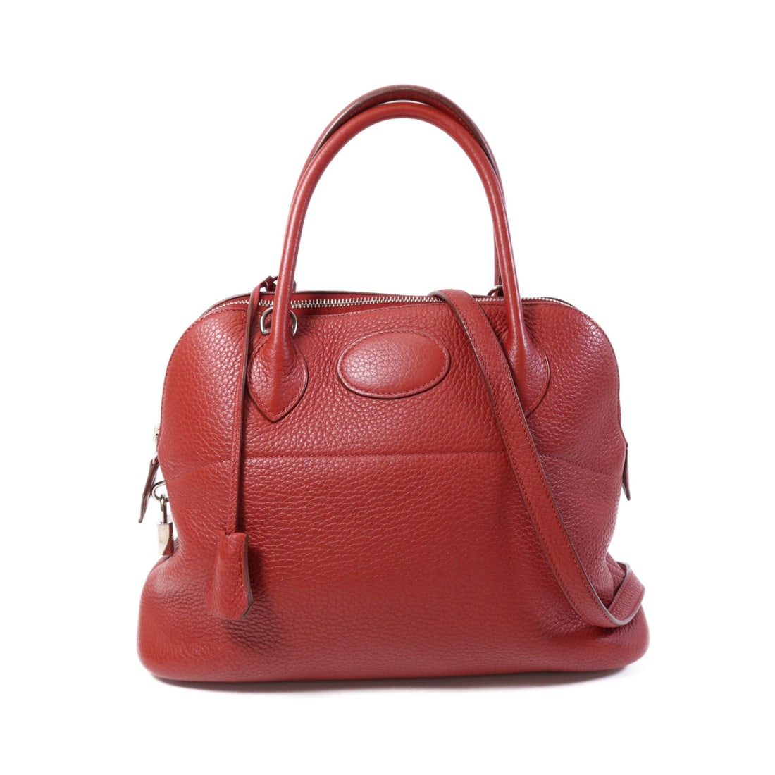 Hermes Bolide 31 Red Clemence Leather Shoulder and Handbag Palladium Hardware (1 of 14)