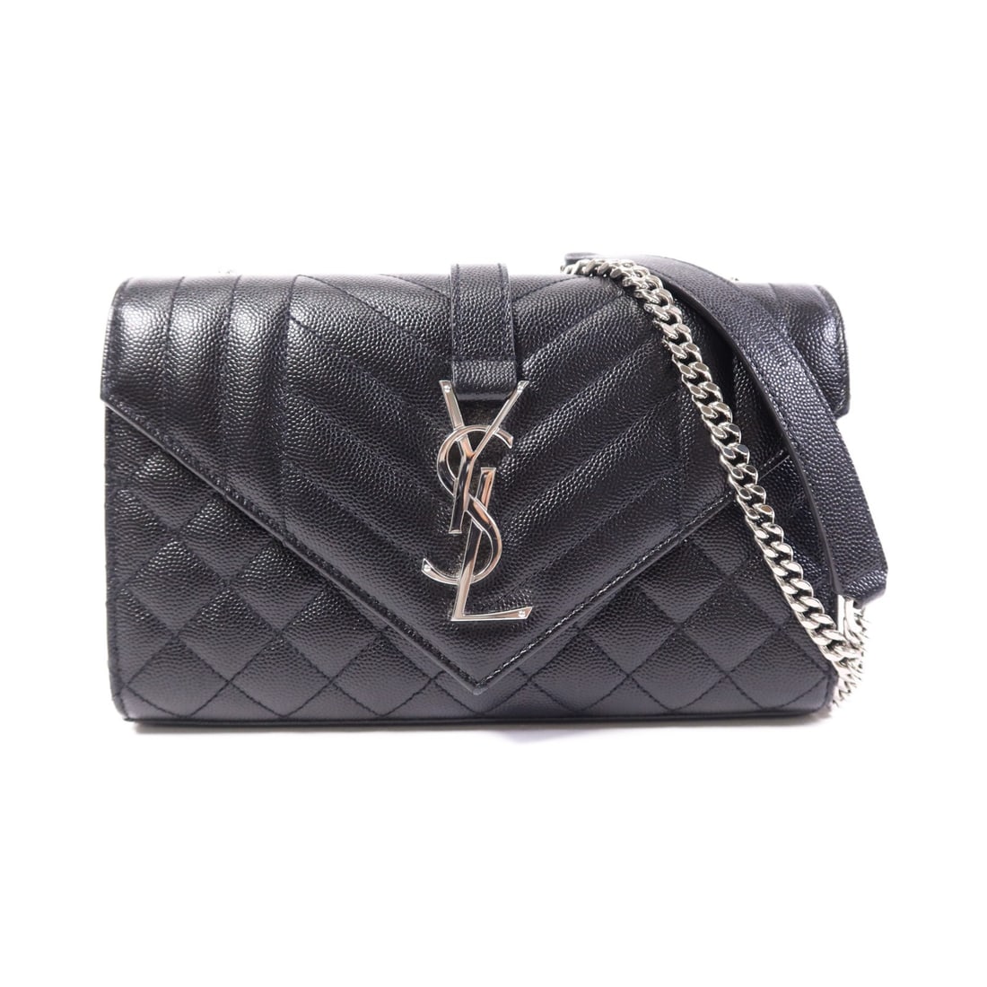 Yves Saint Laurent Envelope Small Calfskin Leather Black Shoulder Bag (1 of 16)