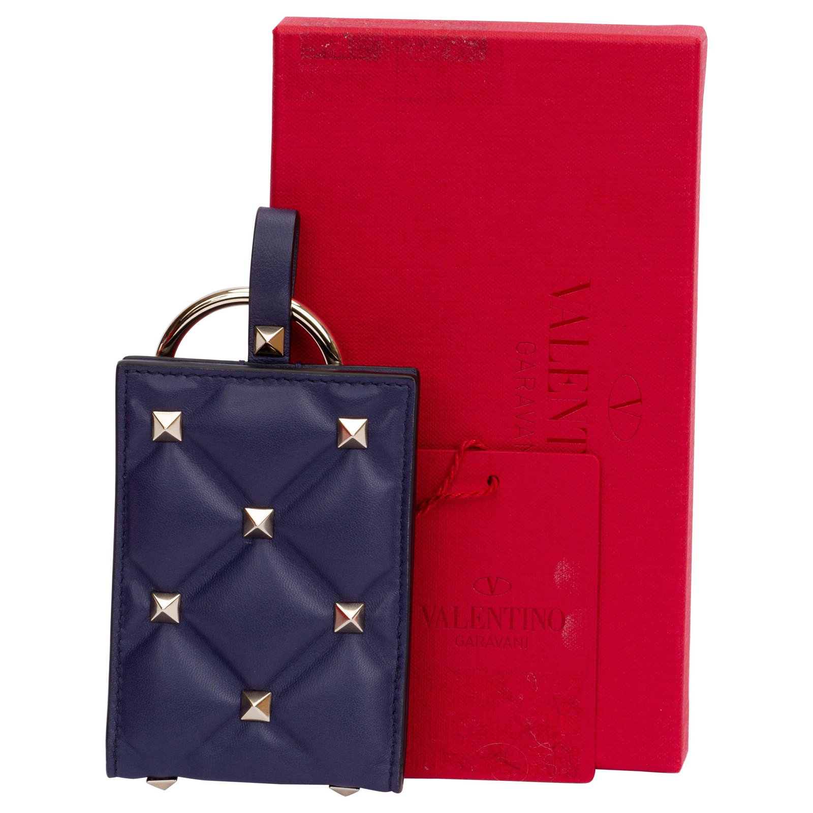 Valentino Navy Keyring-Wallet with Silver Hardware: Valentino Navy Keyring-Wallet with Silver Hardware Introducing the Valentino Navy Keyring-Wallet, a stylish and practical accessory perfect for organizing your essentials. This exquisite piece feature