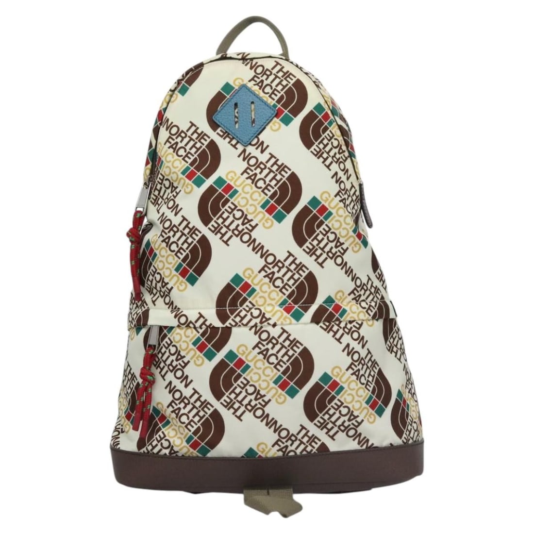 Unisex Nylon Zip Backpack Gucci x The North Face Ecru Print: Unisex Nylon Zip Backpack Gucci x The North Face Ecru Print This Gucci x The North Face zip backpack features a printed nylon exterior in ecru, designed for unisex use. Crafted in Italy, the backpack