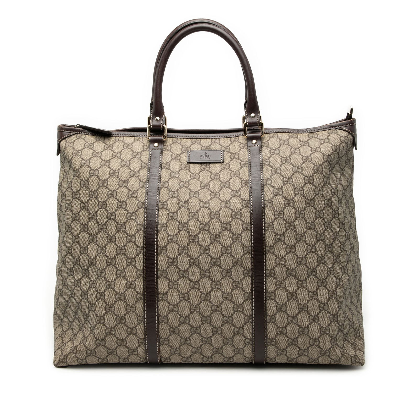 Gucci GG Supreme Coated Canvas Brown Leather Trim Travel Bag (1 of 9)