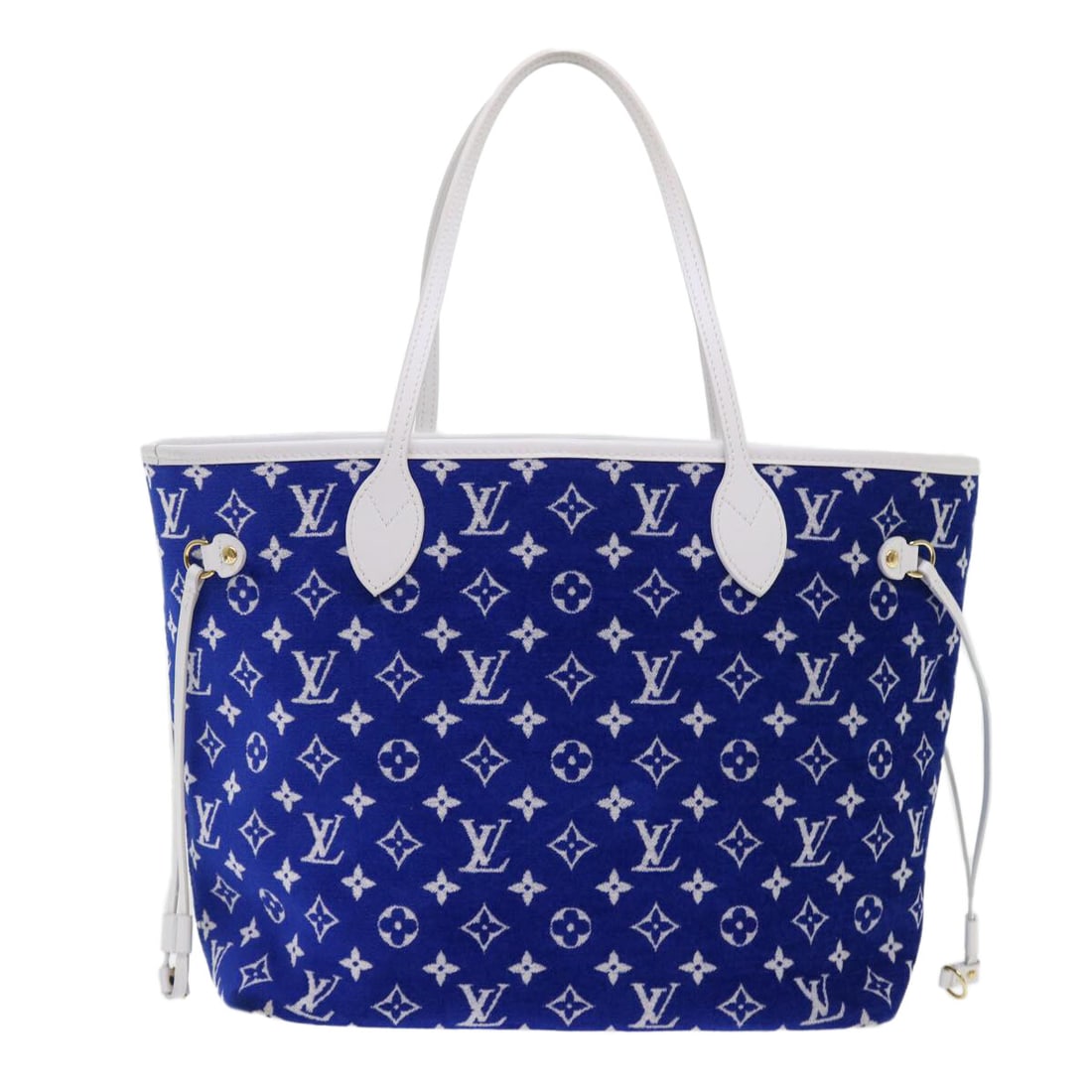 Neverfull NM Tote Blue Velvet Monogram Bag by Louis Vuitton - 2