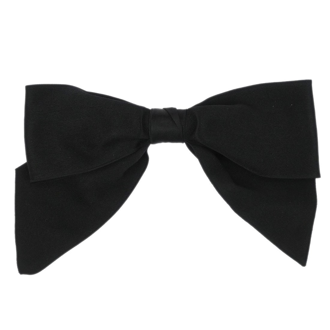 Black Satin Bow Barrette by Chanel Hair Accessory: Black Satin Bow Barrette by Chanel Hair Accessory This Chanel barrette features a black satin bow design, ideal for adding a touch of elegance to casual hairstyles. Crafted in France, it offers a refi