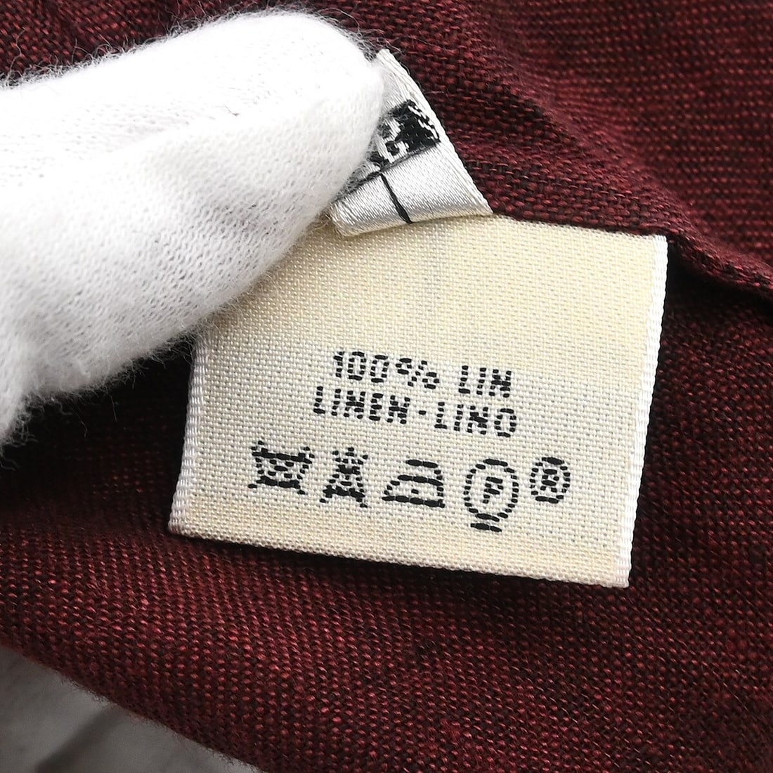 Vintage Hermes Bordeaux Linen Blouse Size 36 Long Sleeve - 10