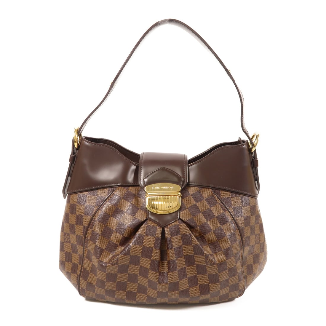 Louis Vuitton Sistina PM Shoulder Bag Brown Damier Canvas N41542 GHW: Louis Vuitton Sistina PM Shoulder Bag Brown Damier Canvas N41542 GHW The Louis Vuitton Sistina PM is a classic shoulder bag crafted from durable brown PVC coated canvas in the iconic Damier pattern. T