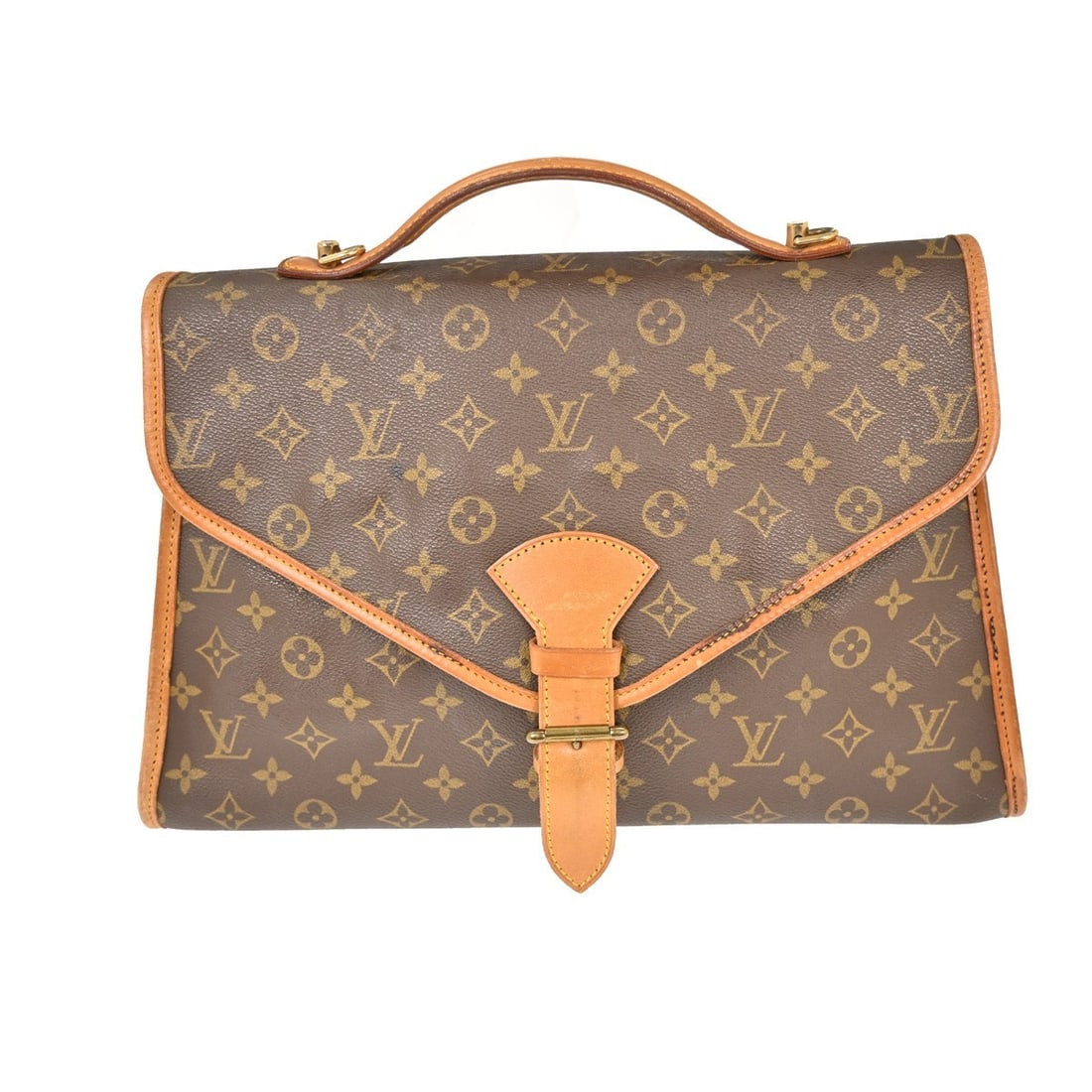 Louis Vuitton Beverly 41 Monogram Handbag Brown Vintage: Louis Vuitton Beverly 41 Monogram Handbag Brown Vintage This Louis Vuitton Beverly 41 Business Handbag in Monogram canvas is a stylish and functional accessory. With a bag width of 17 in, height of 12