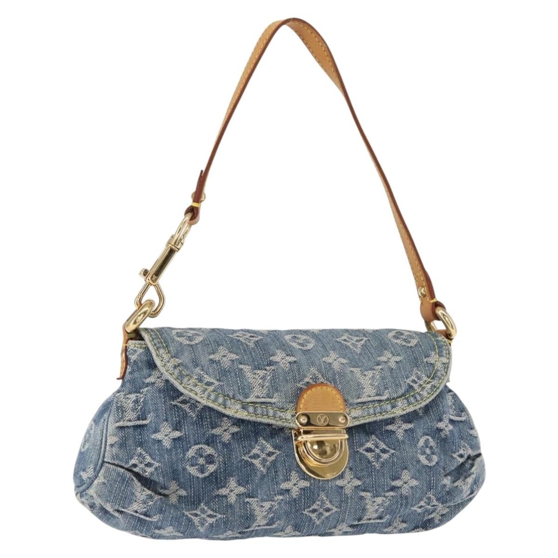 LOUIS VUITTON Monogram Denim Mini Preity Hand Bag Blue M95050 Auth (1 of 18)