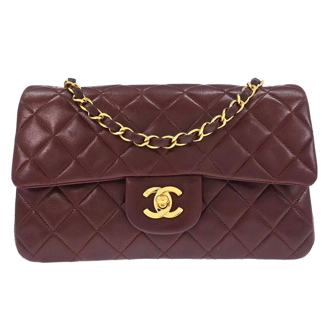 Small Classic Double Flap Brown Lambskin Shoulder Bag by Chanel (1 of 10)