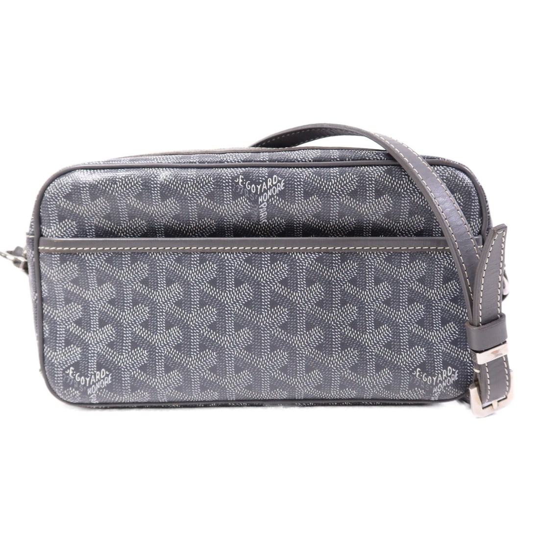 Goyard Cap Vert PM Gray Coated Canvas Shoulder Bag Silver Hardware: Goyard Cap Vert PM Gray Coated Canvas Shoulder Bag Silver Hardware This Goyard Cap Vert PM is a sophisticated shoulder bag crafted from durable gray PVC coated canvas. Designed for everyday use, it of