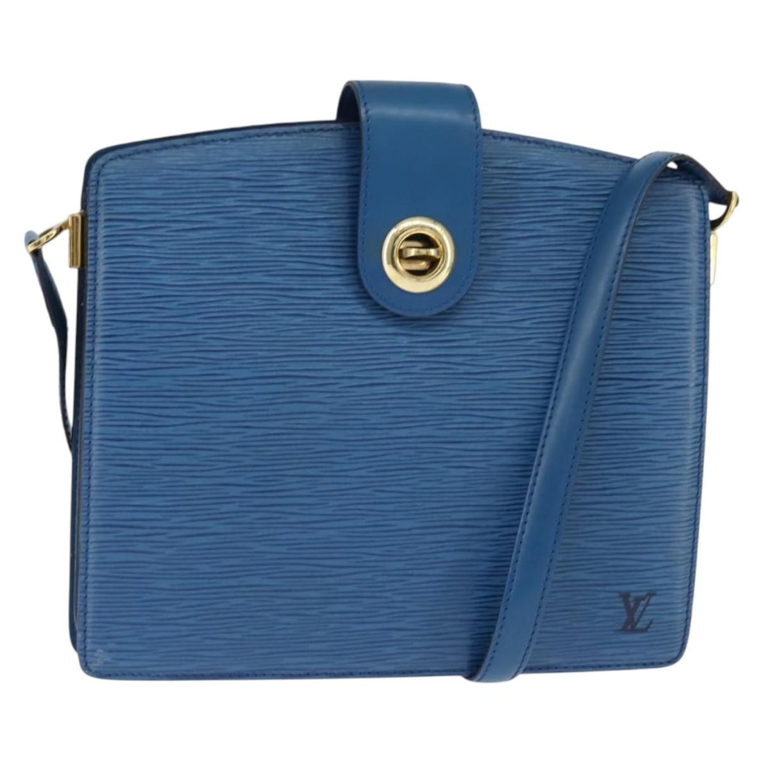 Blue Epi Leather Capucines Shoulder Bag by Louis Vuitton 26cm: Blue Epi Leather Capucines Shoulder Bag by Louis Vuitton 26cm This Louis Vuitton Capucines shoulder bag is crafted from blue Epi leather, designed for women. It features metal fittings and an interior