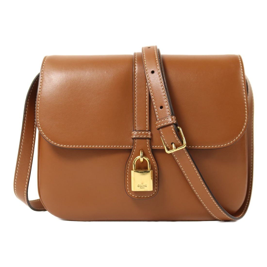 Medium Tabou Shoulder Bag by CELINE in Brown Calfskin with Gold Hardware (1 of 14)
