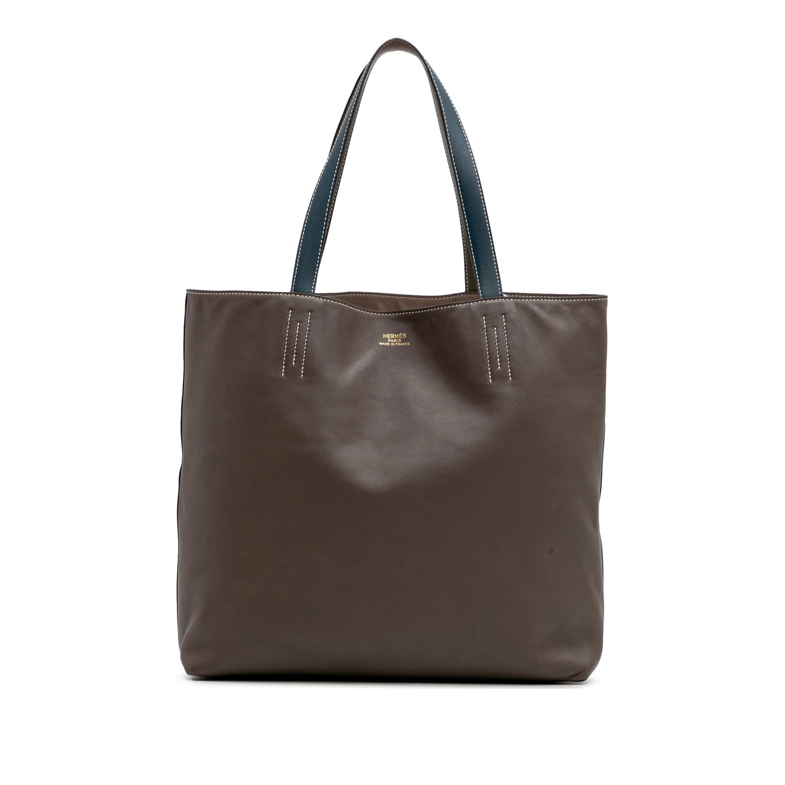 Hermes Double Sens 36 Veau Sikkim Clemence Leather Bag: Hermes Double Sens 36 Veau Sikkim Clemence Leather Bag This exquisite Hermes Double Sens 36 is crafted from luxurious Veau Sikkim and Clemence leather in a rich brown hue. It features flat leather han