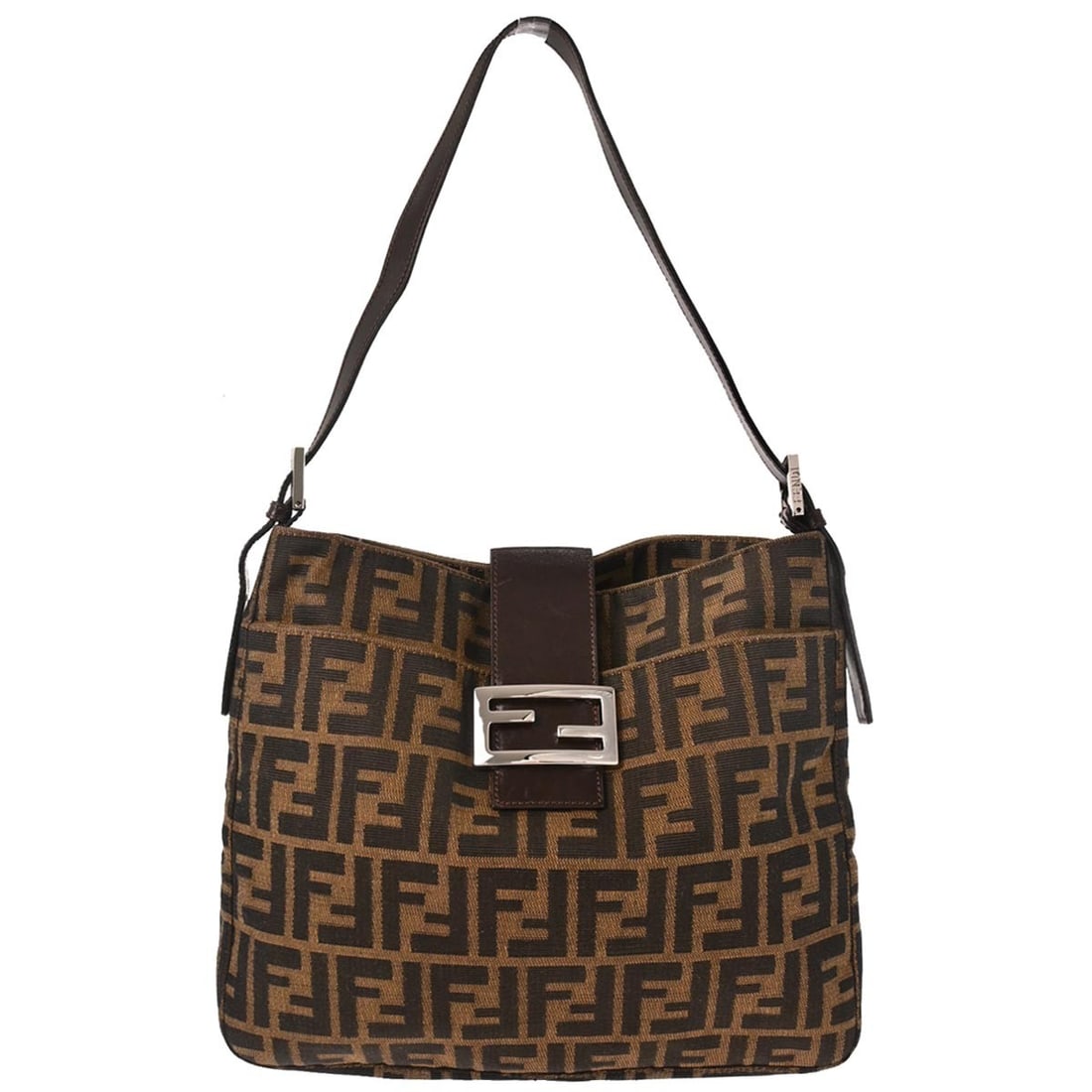 Fendi Zucca Canvas Medium Shoulder Bag with Silver Hardware (1 of 10)