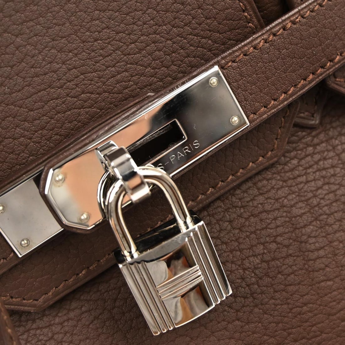 Hermes Birkin 30 Fjord Leather Tote Brown Double Handle Bag - 6