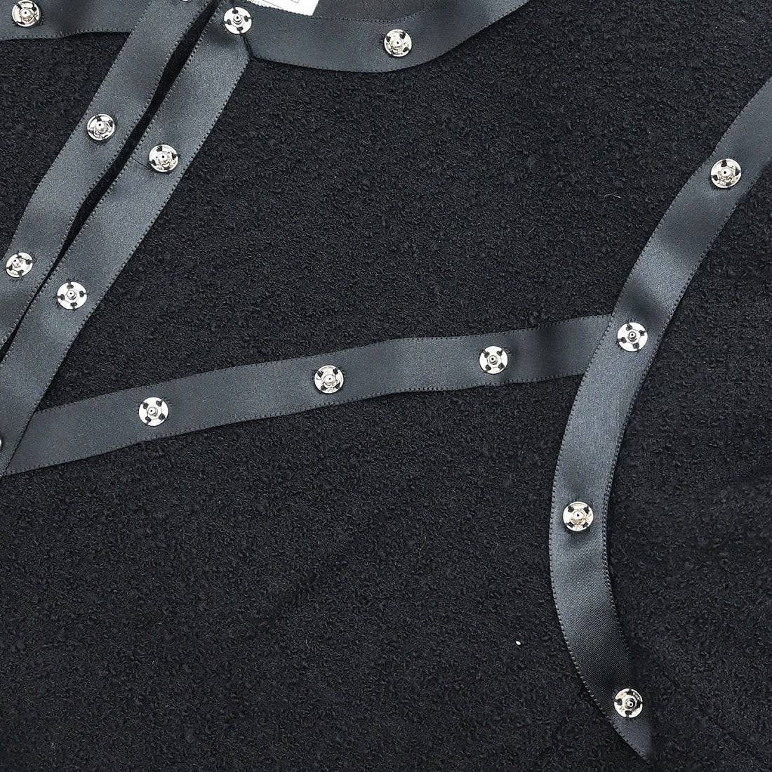 Black Wool Round Neck Cardigan Chanel 38 - 3