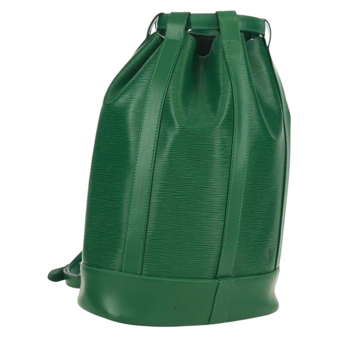 Green Epi Leather Randonnee PM Shoulder Bag by Louis Vuitton Model M52354: Green Epi Leather Randonnee PM Shoulder Bag by Louis Vuitton Model M52354 This Louis Vuitton Randonnee PM shoulder bag features green Epi leather with a structured silhouette. It includes a shoulder s