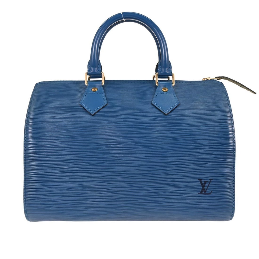Louis Vuitton Speedy 25 Blue Epi Leather Medium Satchel M43015 (1 of 10)