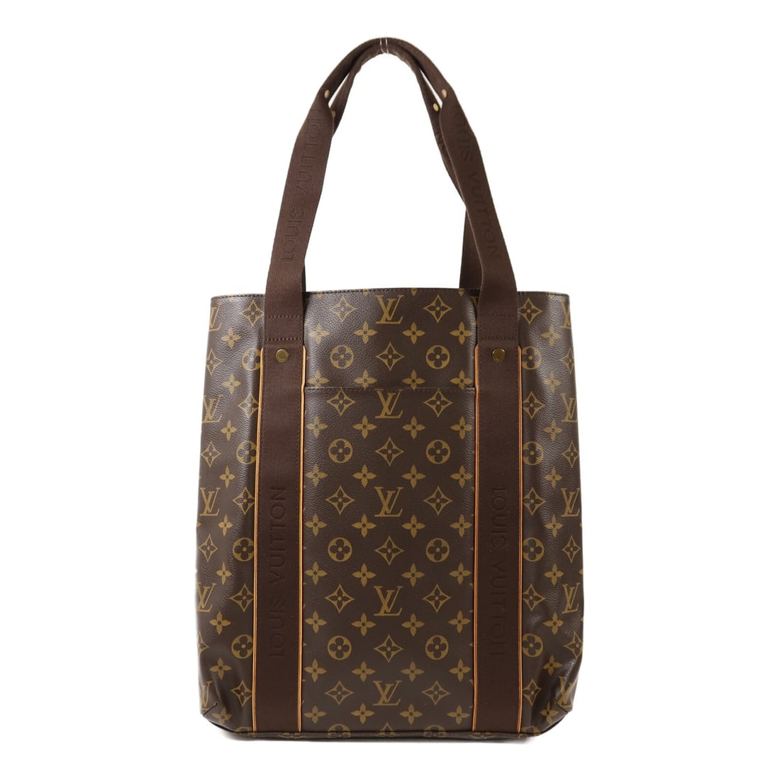 Louis Vuitton Beaubourg Monogram Tote with Gold Tone Hardware M53013: Louis Vuitton Beaubourg Monogram Tote with Gold Tone Hardware M53013 This Louis Vuitton Cabas Beaubourg shoulder bag showcases the iconic monogram pattern on durable PVC coated canvas in brown. The to