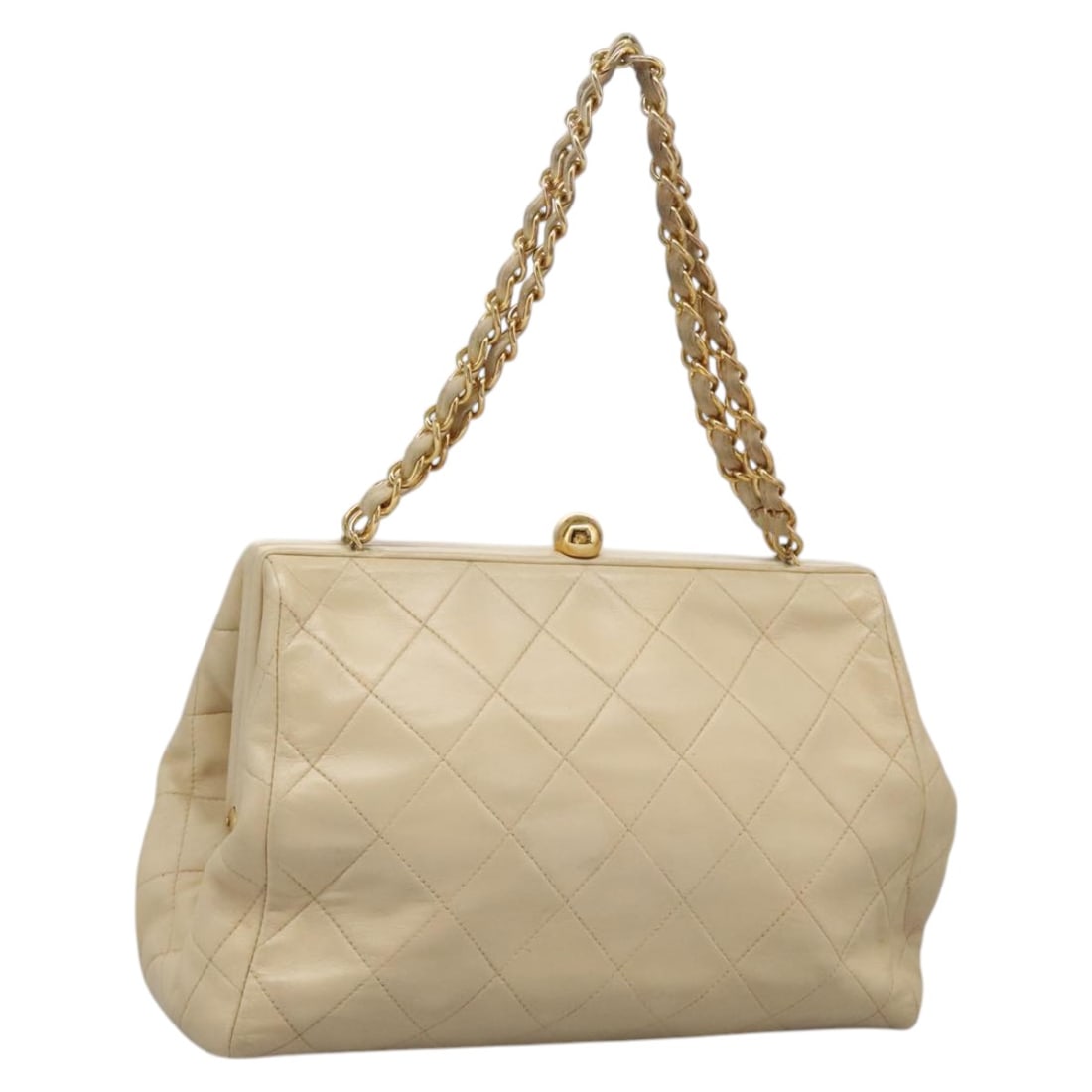 Beige Leather Vintage Clutch Bag by Chanel (1 of 18)