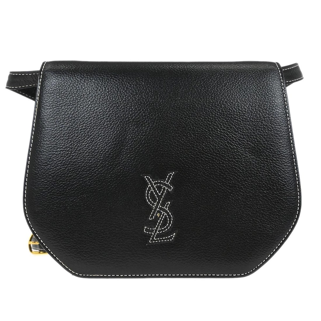 Black Leather Medium Shoulder Bag by Yves Saint Laurent (1 of 10)