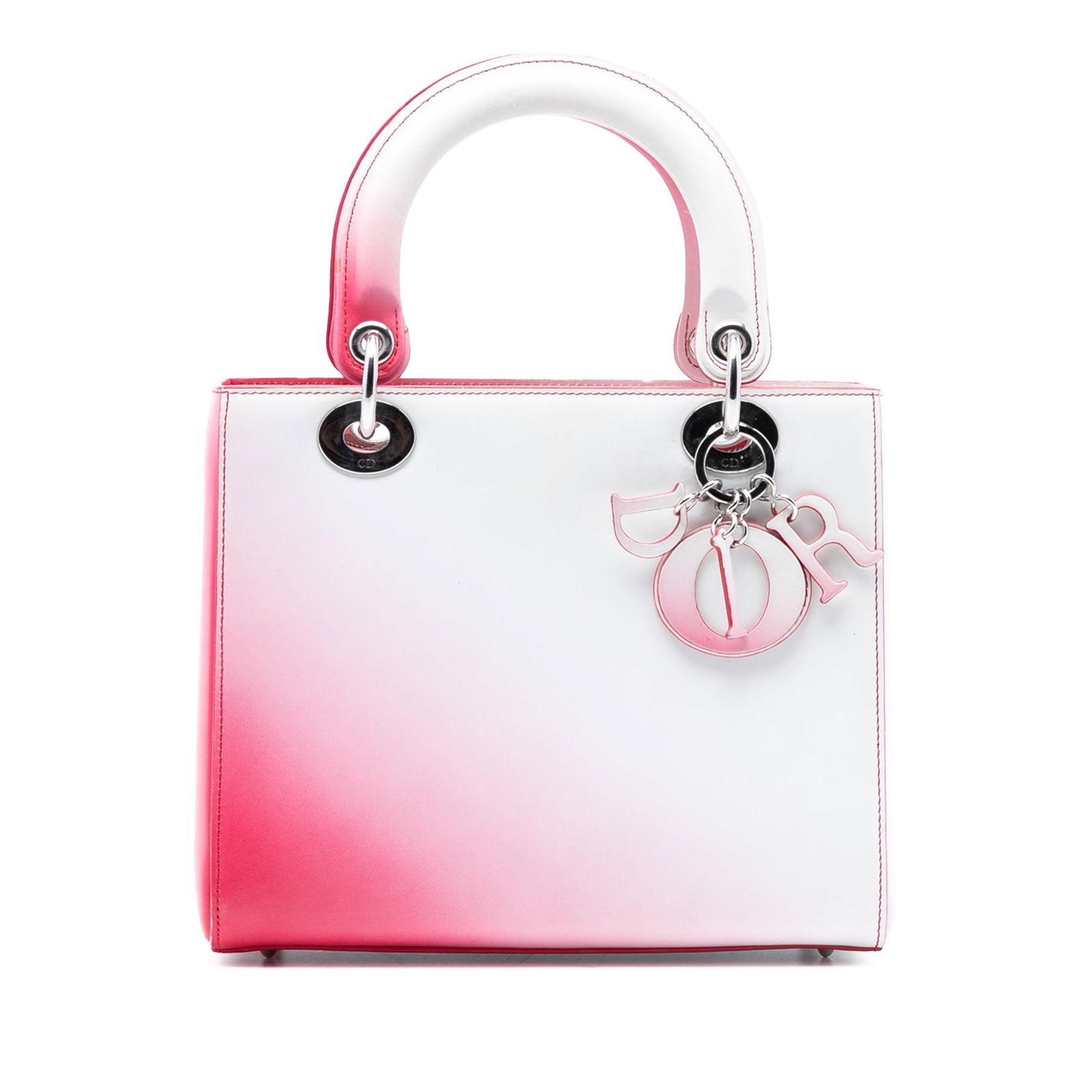 Dior Lady Dior Medium Bag in Ombre Calfskin Leather: Dior Lady Dior Medium Bag in Ombre Calfskin Leather This Medium Ombre Calfskin Lady Dior features a gradient leather body with flat top handles, a top zip closure, and both interior zip and slip pocke
