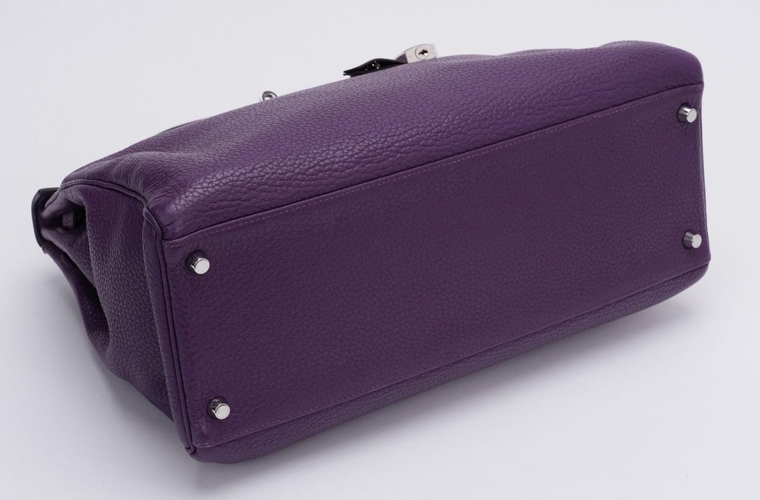 Hermes Kelly 35 Retourne Ultraviolet Clemence Leather Bag - 5