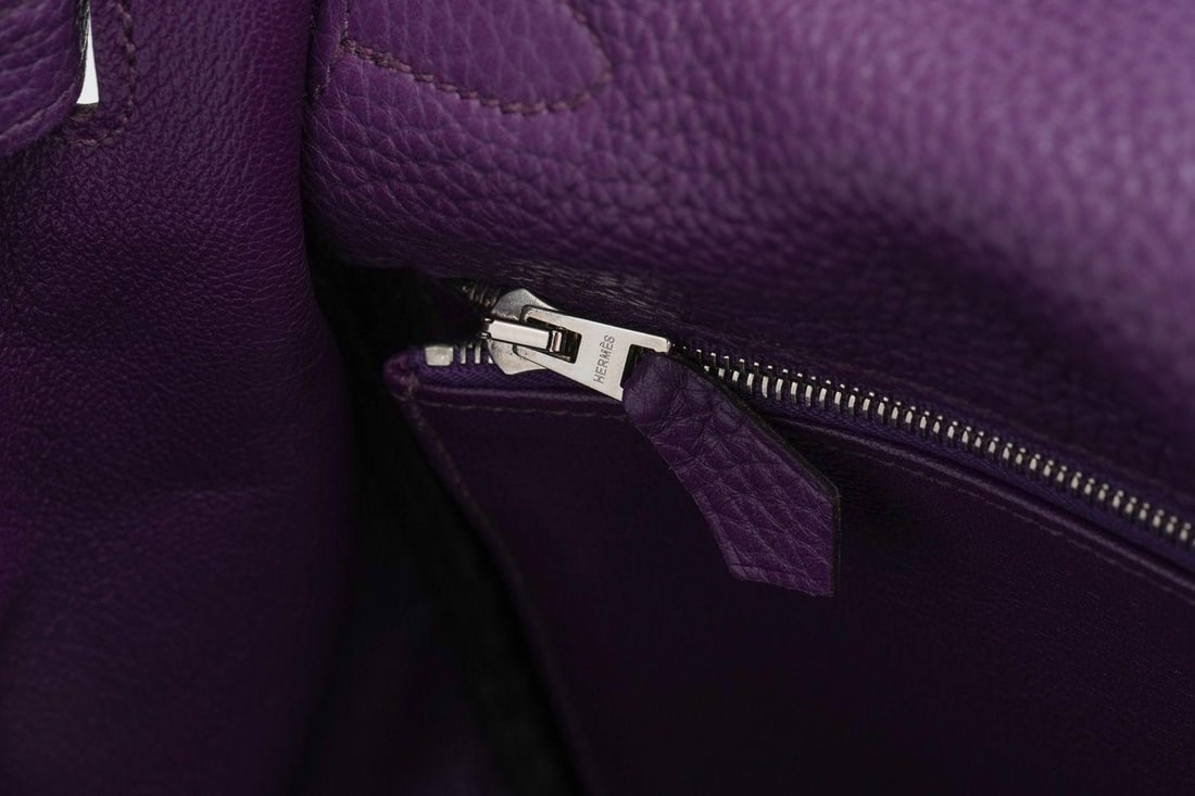 Hermes Kelly 35 Retourne Ultraviolet Clemence Leather Bag - 8