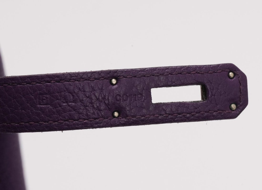 Hermes Kelly 35 Retourne Ultraviolet Clemence Leather Bag - 9