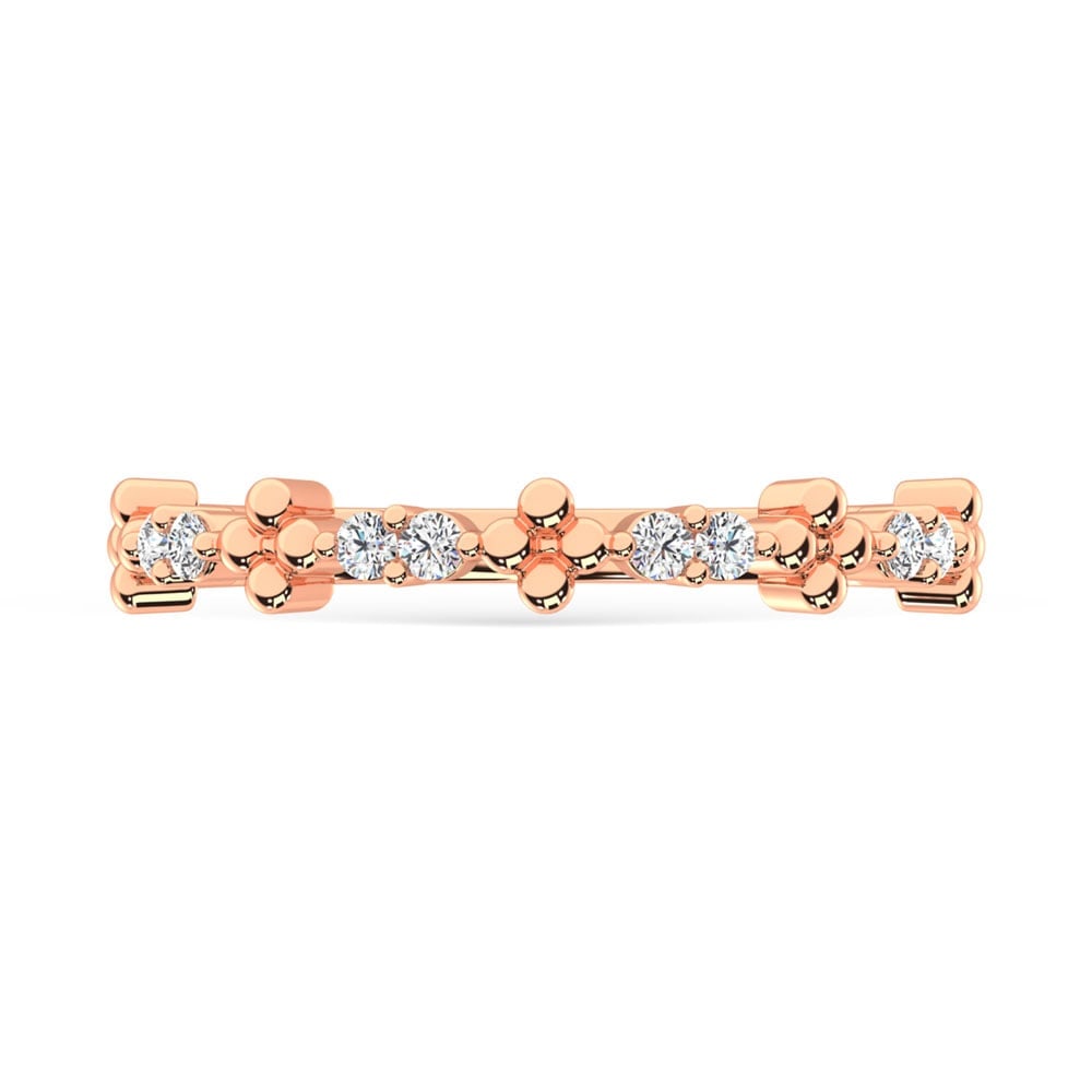 14K Rose Gold Diamond 1/6 Ct.Tw. Stackable Ring - 2