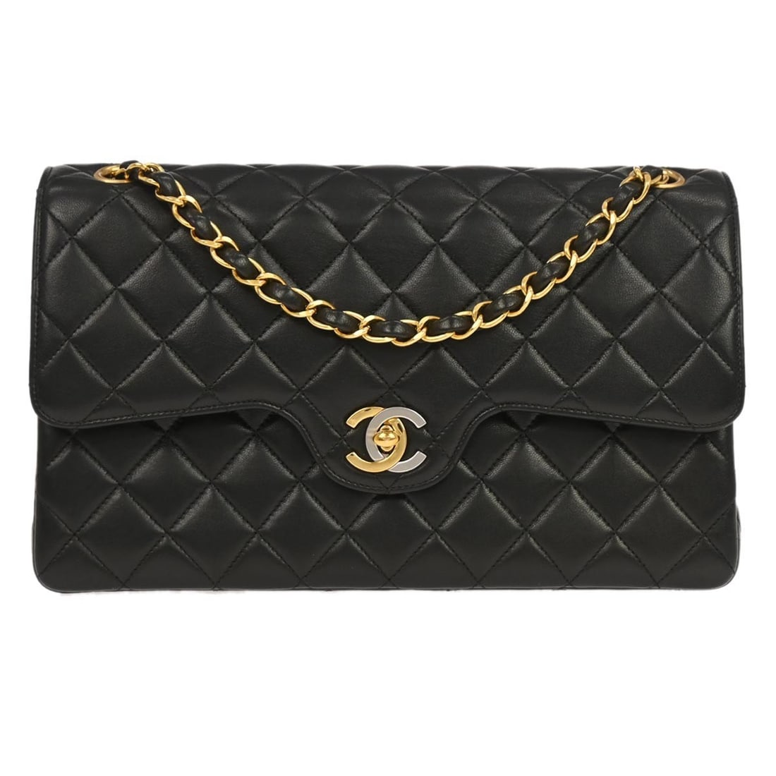Chanel Classic Double Flap Medium Black Lambskin Shoulder Bag (1 of 10)