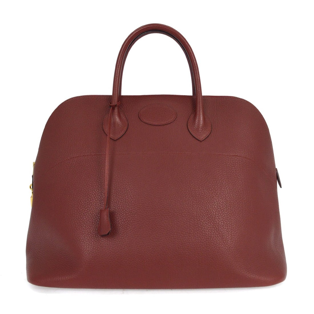 Hermes Bolide 45 Red Leather Handbag with Gold Hardware (1 of 6)
