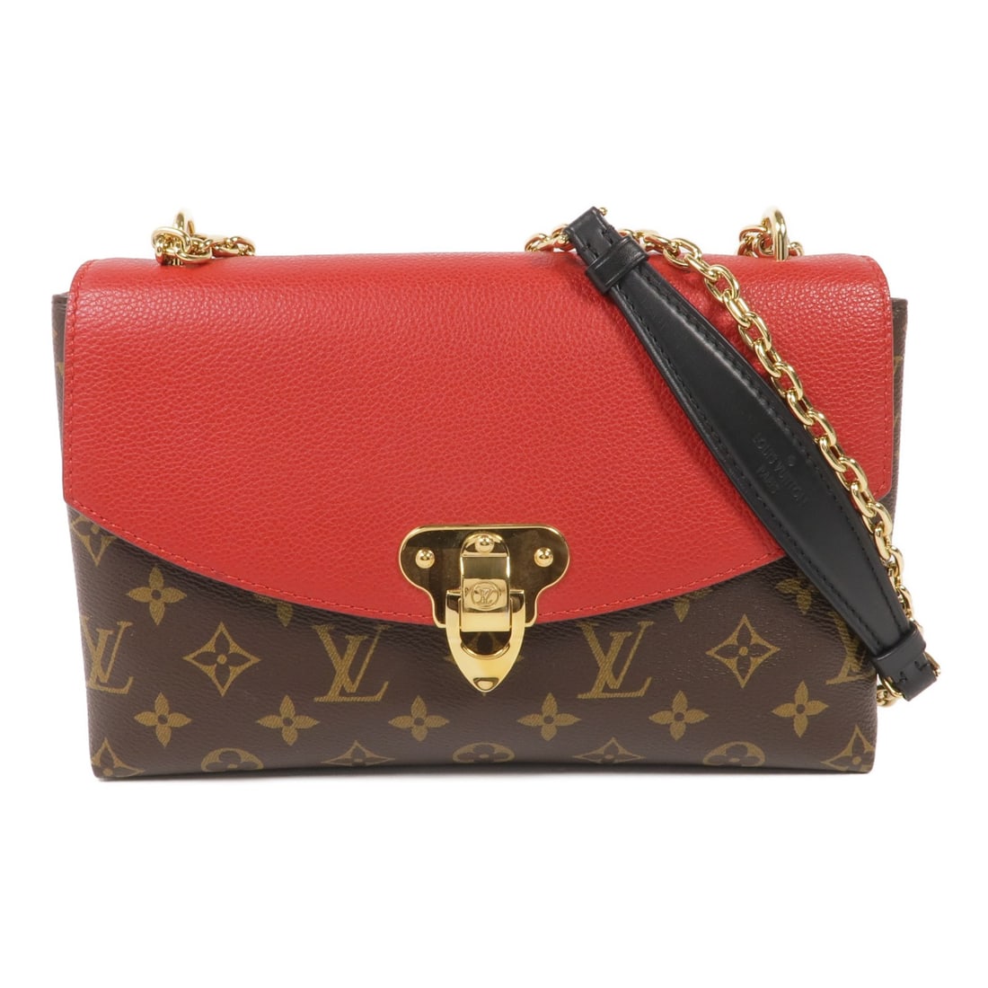 LOUIS VUITTON Saint Placide Shoulder Bag Monogram Brown Red: LOUIS VUITTON Saint Placide Shoulder Bag Monogram Brown Red This exquisite Louis Vuitton Saint Placide Shoulder Bag showcases timeless style and elegance. Crafted from durable PVC coated canvas, it fe