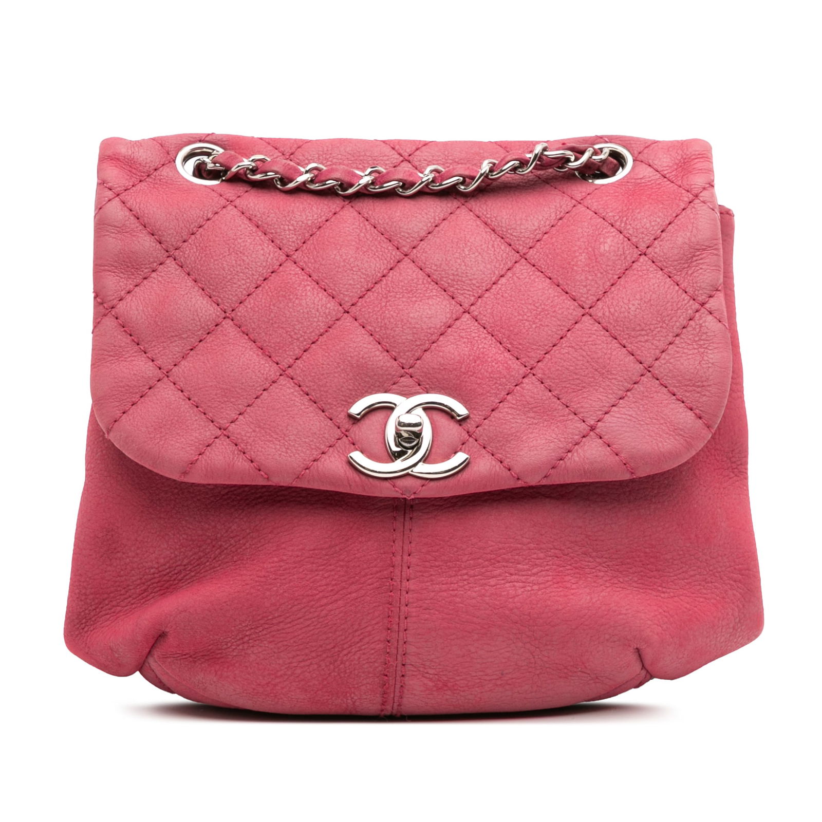 Chanel Mini Quilted Nubuck Trianon Messenger Flap Pink Leather (1 of 9)