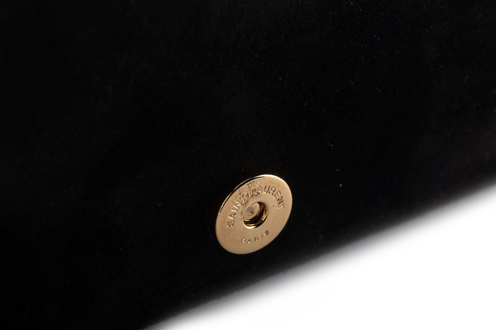 Yves Saint Laurent Black Suede Crossbody with Seabeads and Gold Chain - 13