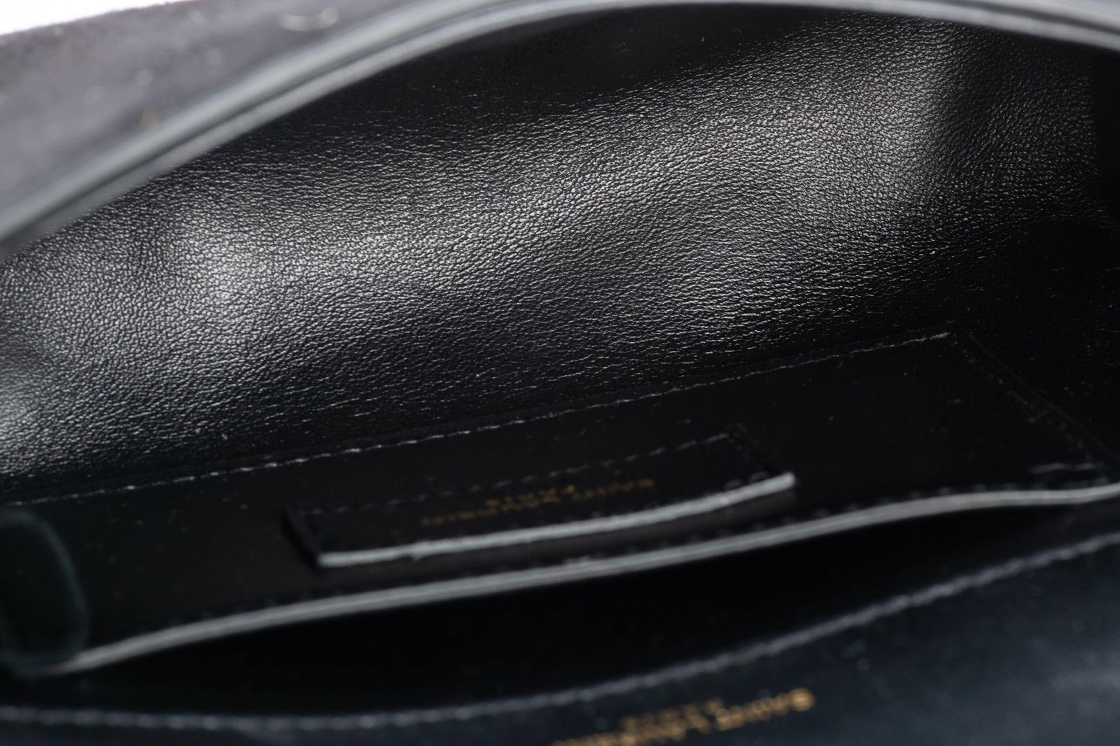 Yves Saint Laurent Black Suede Crossbody with Seabeads and Gold Chain - 16