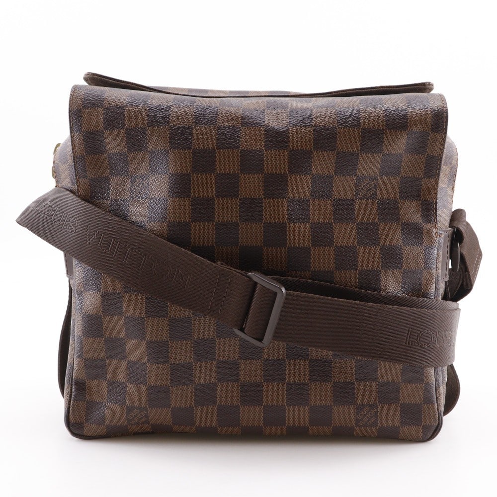 Louis Vuitton Naviglio Brown Canvas Handbag 27cm x 24cm x 14cm: Louis Vuitton Naviglio Brown Canvas Handbag 27cm x 24cm x 14cm Louis Vuitton Naviglio handbag crafted from durable brown canvas, designed for unisex use. This handbag features a compact silhouette ide