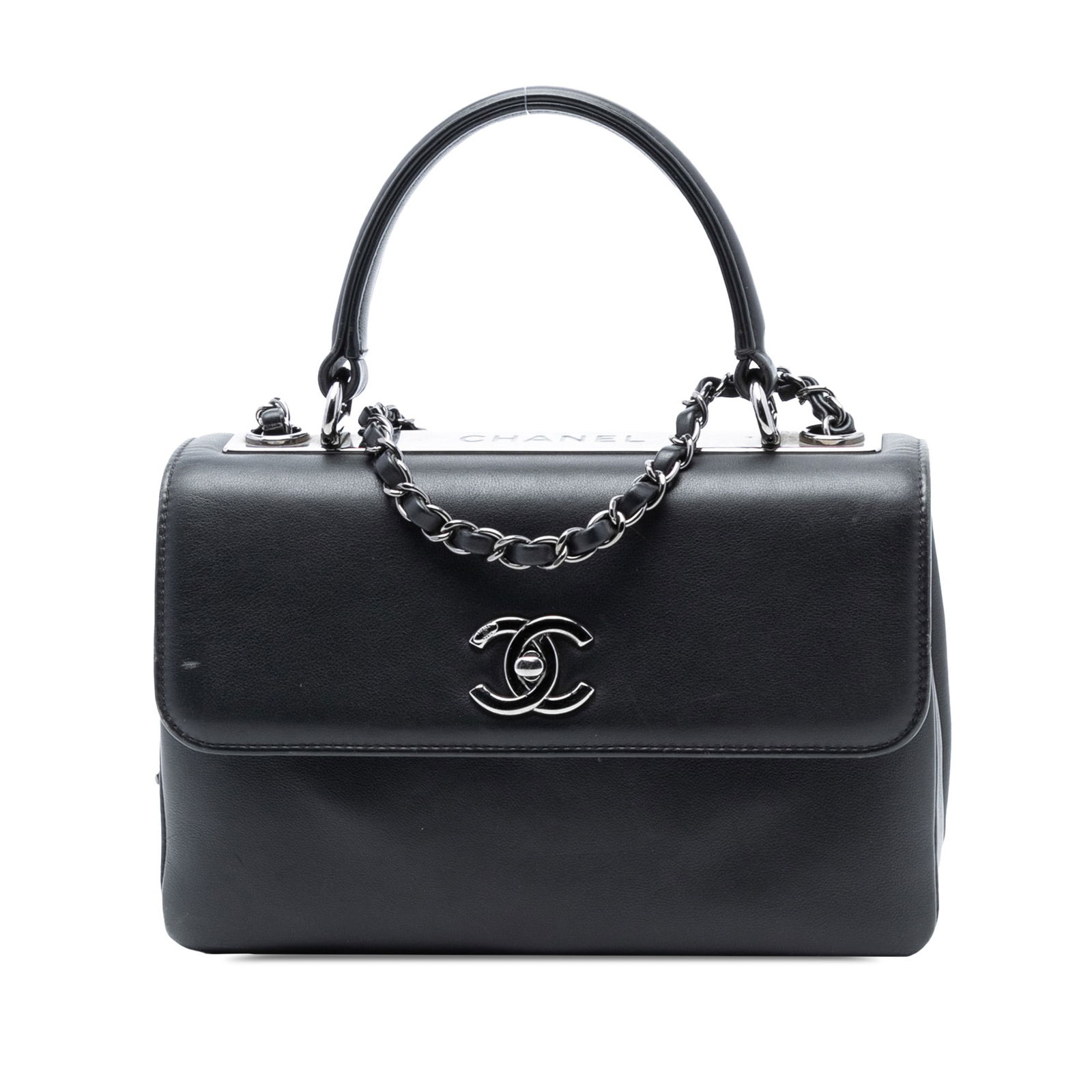 Chanel Trendy CC Small Black Lambskin Top Handle Satchel Bag (1 of 7)