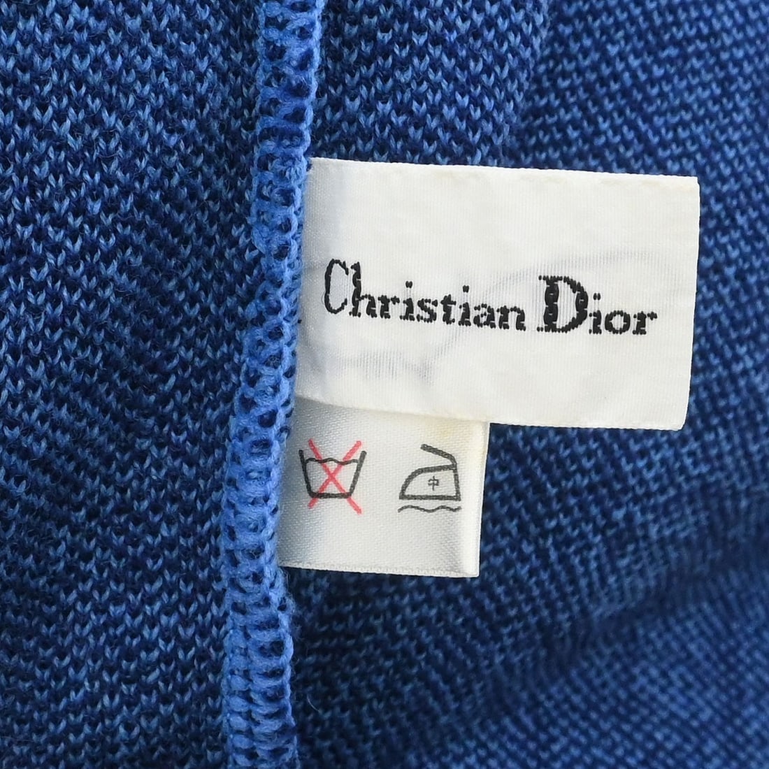 Dior Trotter Blue Wool Vest Top Size L Sleeveless V-Neck Logo Accent - 10