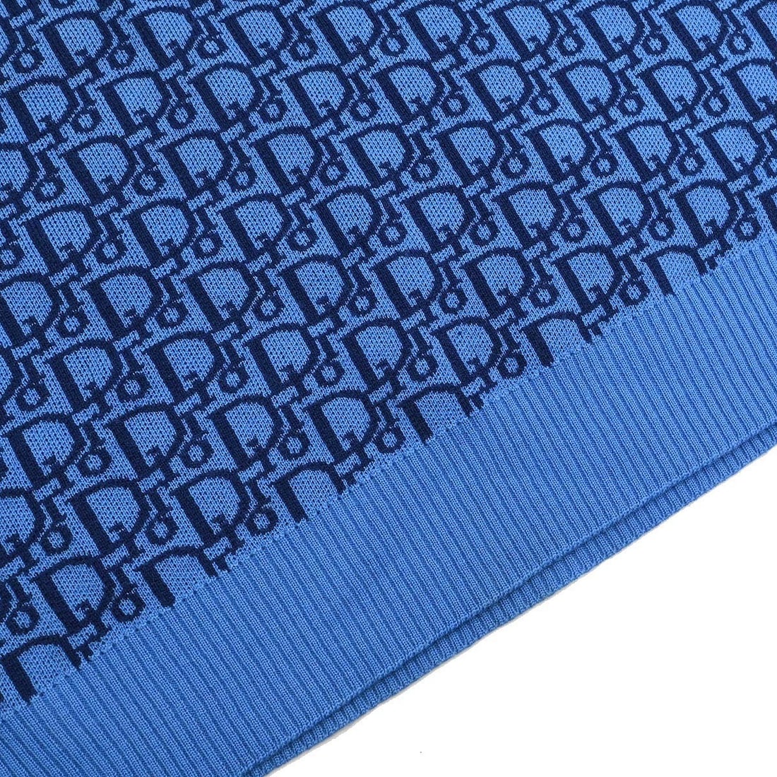 Dior Trotter Blue Wool Vest Top Size L Sleeveless V-Neck Logo Accent - 5