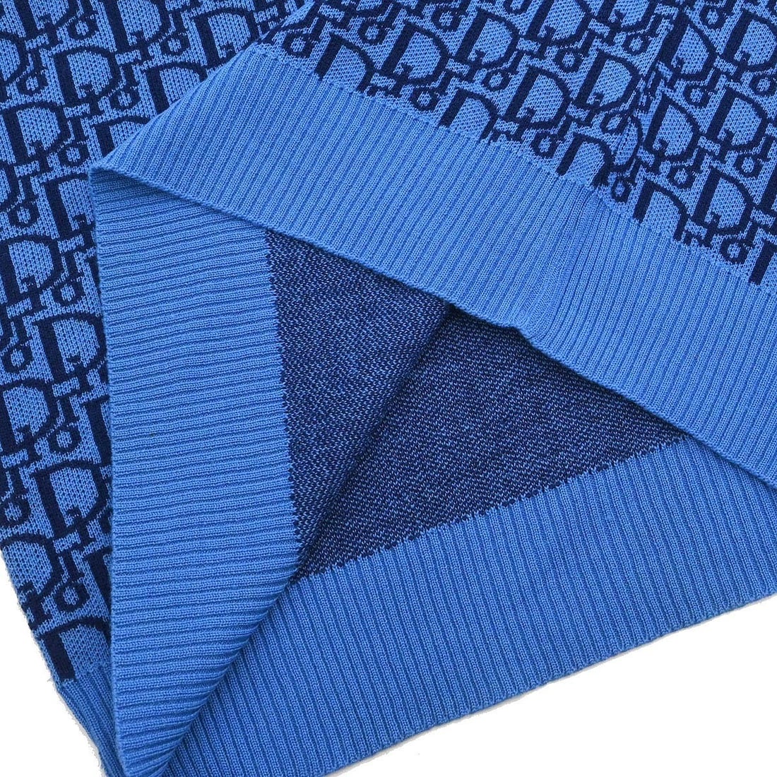 Dior Trotter Blue Wool Vest Top Size L Sleeveless V-Neck Logo Accent - 7