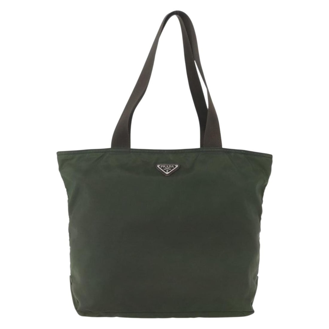 Prada Nylon Zip Tote Bag Vintage Khaki 37x35x12cm Italy: Prada Nylon Zip Tote Bag Vintage Khaki 37x35x12cm Italy This Prada Vintage Zip Tote for women features a khaki nylon body with leather accents and metal fittings. It has a spacious design with dimensi