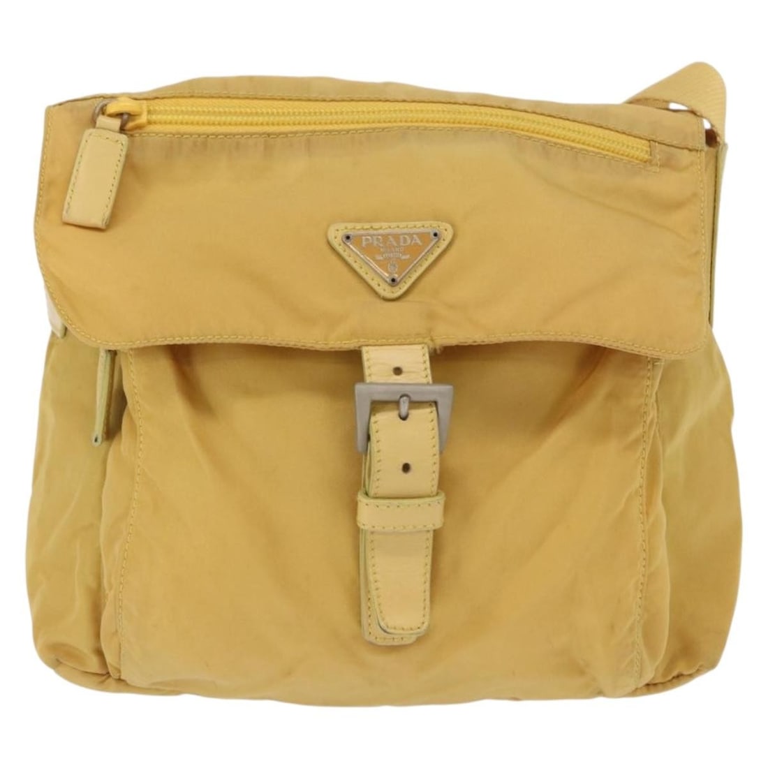 Prada Tessuto Nylon Yellow Messenger Bag 22cm by 18cm by 9cm (1 of 18)