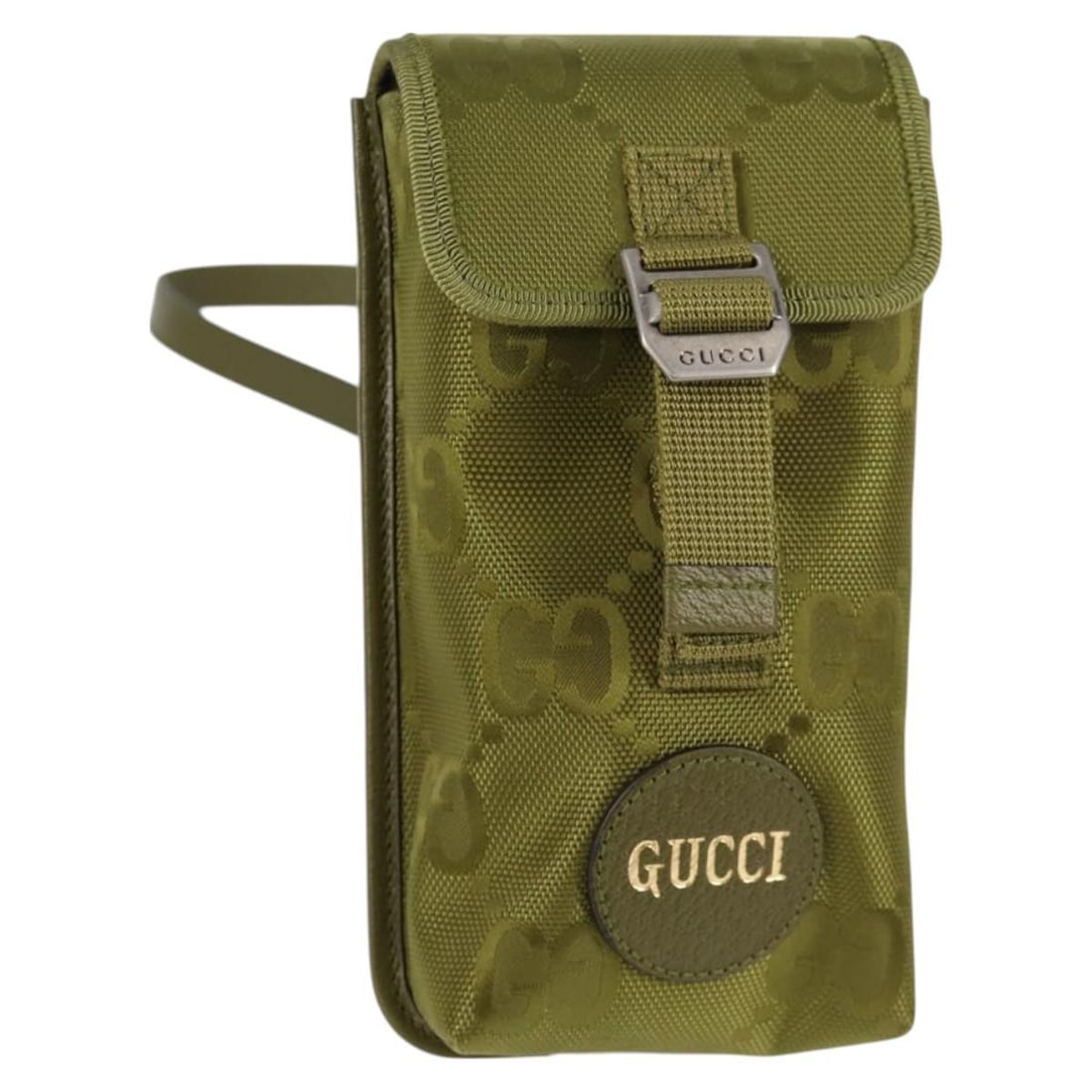 Gucci Off The Grid Canvas Shoulder Bag Green 11x17x3cm: Gucci Off The Grid Canvas Shoulder Bag Green 11x17x3cm This Gucci Off The Grid Shoulder Bag features a green canvas exterior crafted for unisex use. It offers a compact design with dimensions of 11 cm