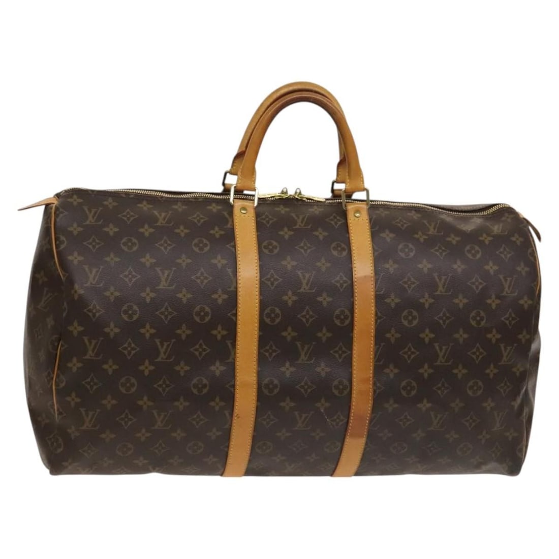 Louis Vuitton Monogram Canvas Keepall 55 Unisex Travel Bag: Louis Vuitton Monogram Canvas Keepall 55 Unisex Travel Bag This Louis Vuitton Keepall 55 is a unisex Boston bag crafted from brown monogram canvas. It features a spacious design suitable for travel or