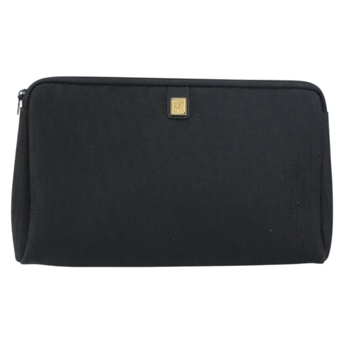 Black Canvas Trotter Clutch by Christian Dior 27cm x 15cm x 4cm: Black Canvas Trotter Clutch by Christian Dior 27cm x 15cm x 4cm This Christian Dior Trotter pouch is crafted from black canvas and designed for women. It features a compact size suitable for carrying